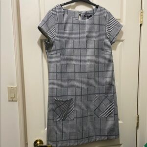 George Black and White Plaid Dress (sz lg)